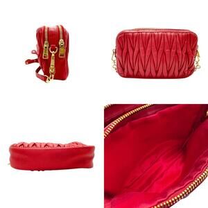 Miu Miu Bag Matelass Leather Red Shoulder